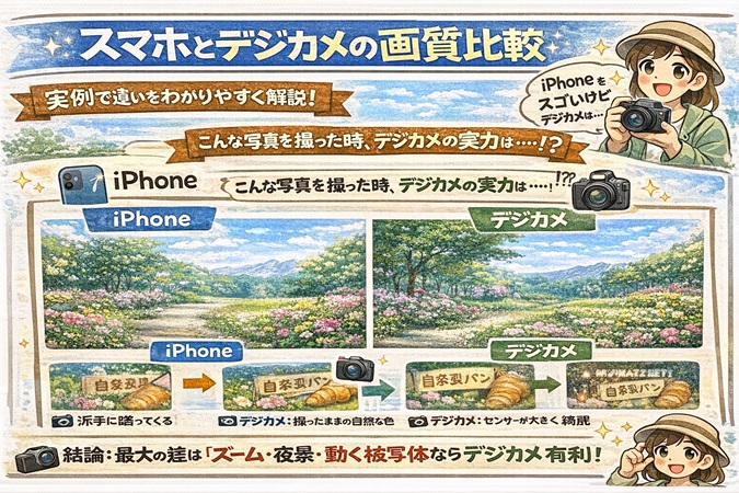 iPhoneとデジカメの画質比較