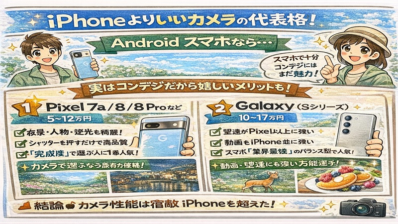 iPhoneよりいいカメラ。Android比較