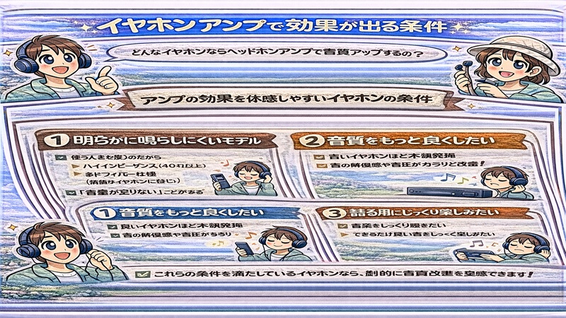 イヤホン 効果が出る条件