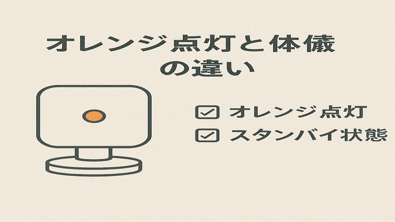 オレンジ点灯と待機状態の違い