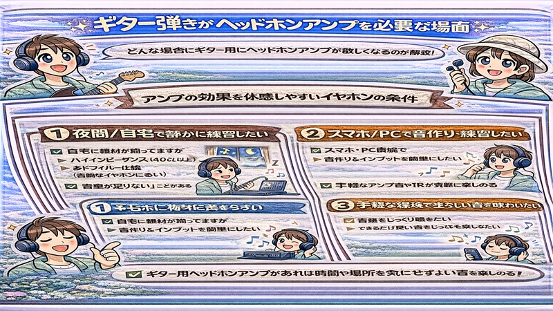 ギター用途で必要な場面