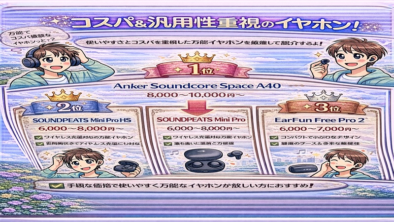 コスパ＆汎用性重視のイヤホン