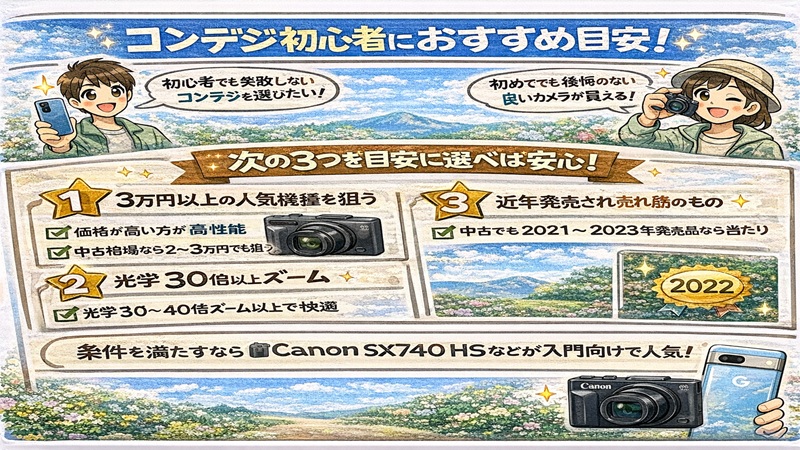 コンデジ初心者へのおすすめ目安