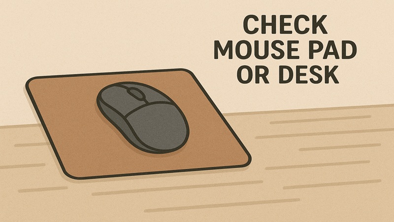 マウスパッドや机の状態を確認