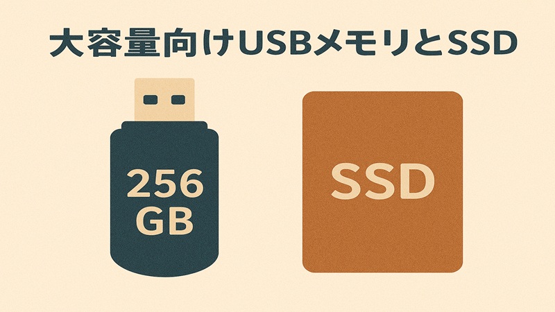 大容量向けUSBメモリとSSD