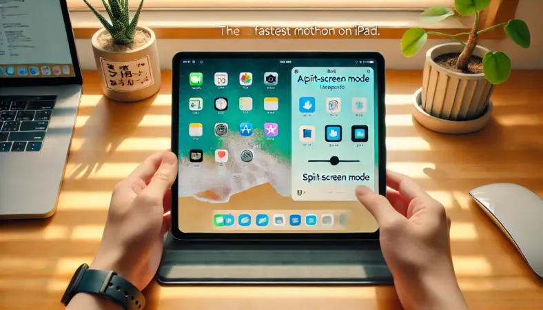 日本人ユーザーがiPadのDockからアプリをドラッグし、Split Viewで画面を2分割する最速の操作方法を実演している様子