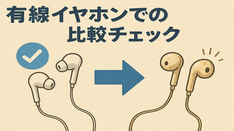 有線イヤホンでの比較チェック