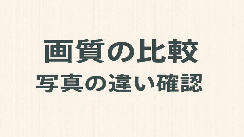 画質の比較で写真の違い確認