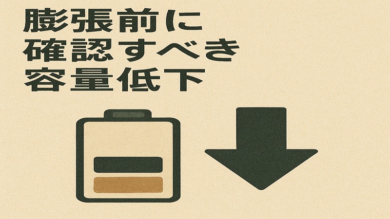 膨張前に確認すべき容量低下