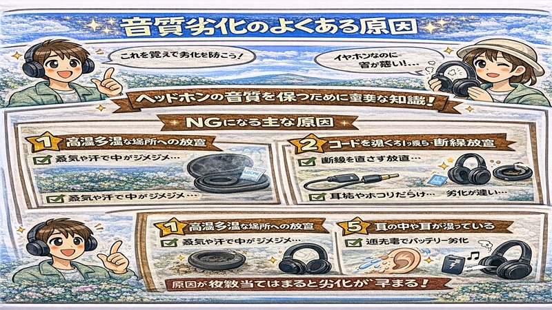 音質劣化のよくある原因