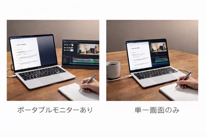 ポータブルモニターあり
