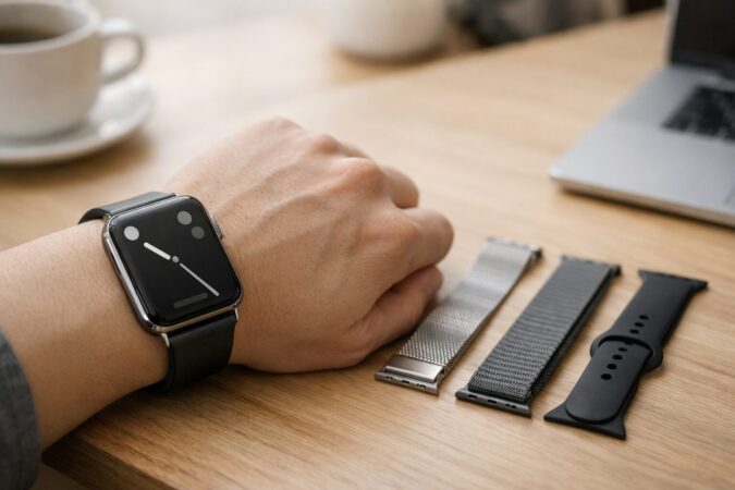 バンド3種とミニマル文字盤を使い分けて最強運用するスマートウォッチの手元イメージ