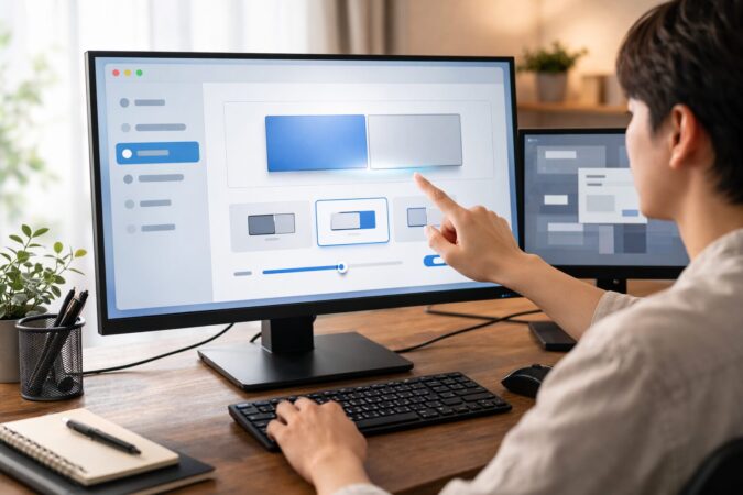 Windowsでデュアルディスプレイ設定を確認し拡張表示と画面配置を見直すイメージ