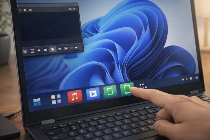 Windows11でiTunesが消えたように見えて実際は別アプリが前面に出る状況のイメージ