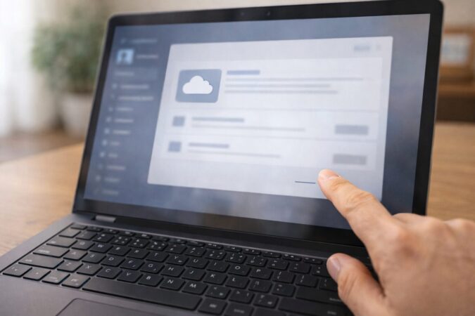 Windows11のバックアップ案内画面でオプトアウト導線を探す手元のイメージ