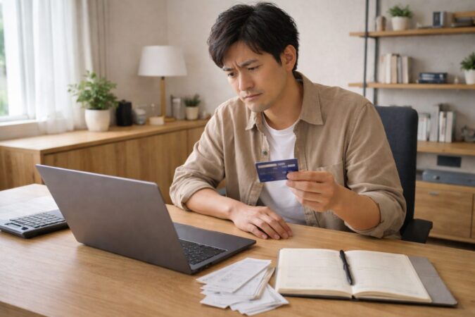 Windows機と比較して結論を出す日本人ユーザーが2台のノートPCを並べて検討する様子