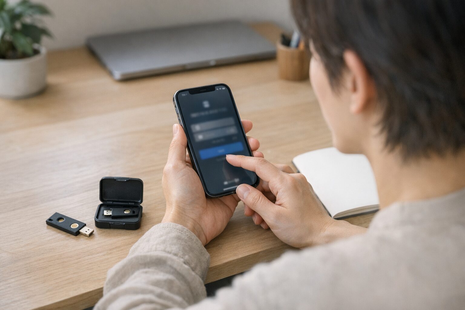 iPhoneでXログインの認証コードに詰まないため、セキュリティキーと予備を準備する運用イメージ