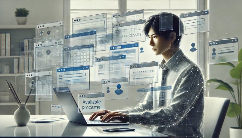 冷却台に置いたノートPCで動画視聴する日本人ユーザー。発熱や負荷がパフォーマンスに影響する様子を示すイメージ。