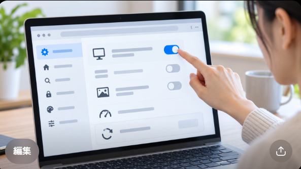 Chromeのグラフィックアクセラレーション設定をオン・オフするイメージ