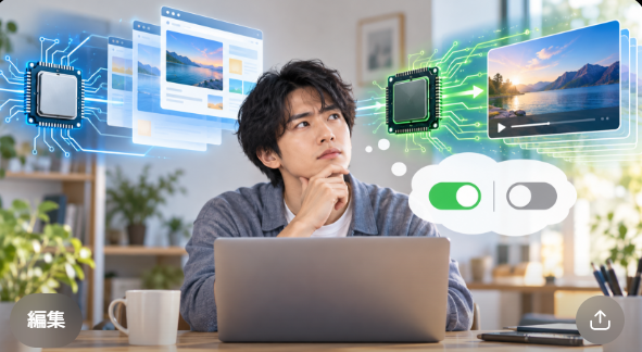 Chromeのハードウェアアクセラレーションをオン・オフするか検討するイメージ