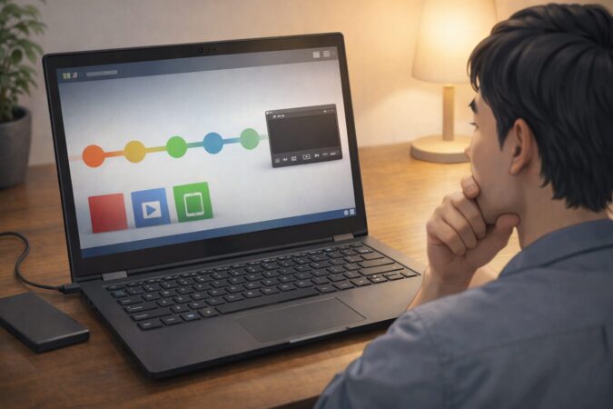 iTunesの突然終了ではなく段階的に機能が移行したことを示すタイムライン風イメージ