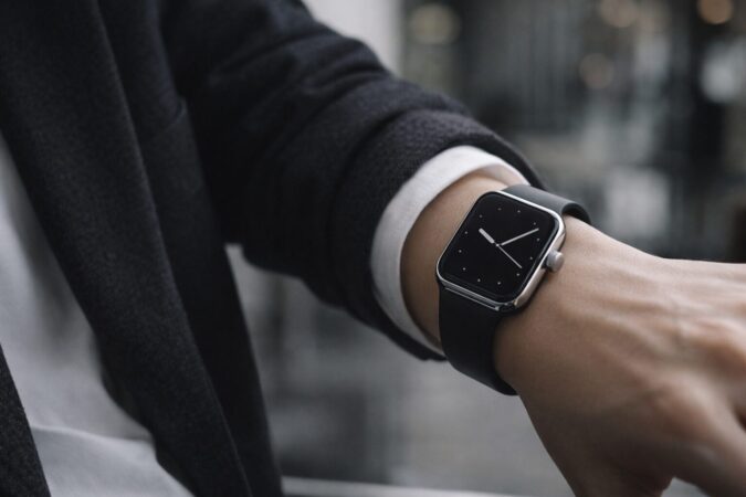 モノトーンと余白で“かっこいい”雰囲気を作るスマートウォッチの手元イメージ