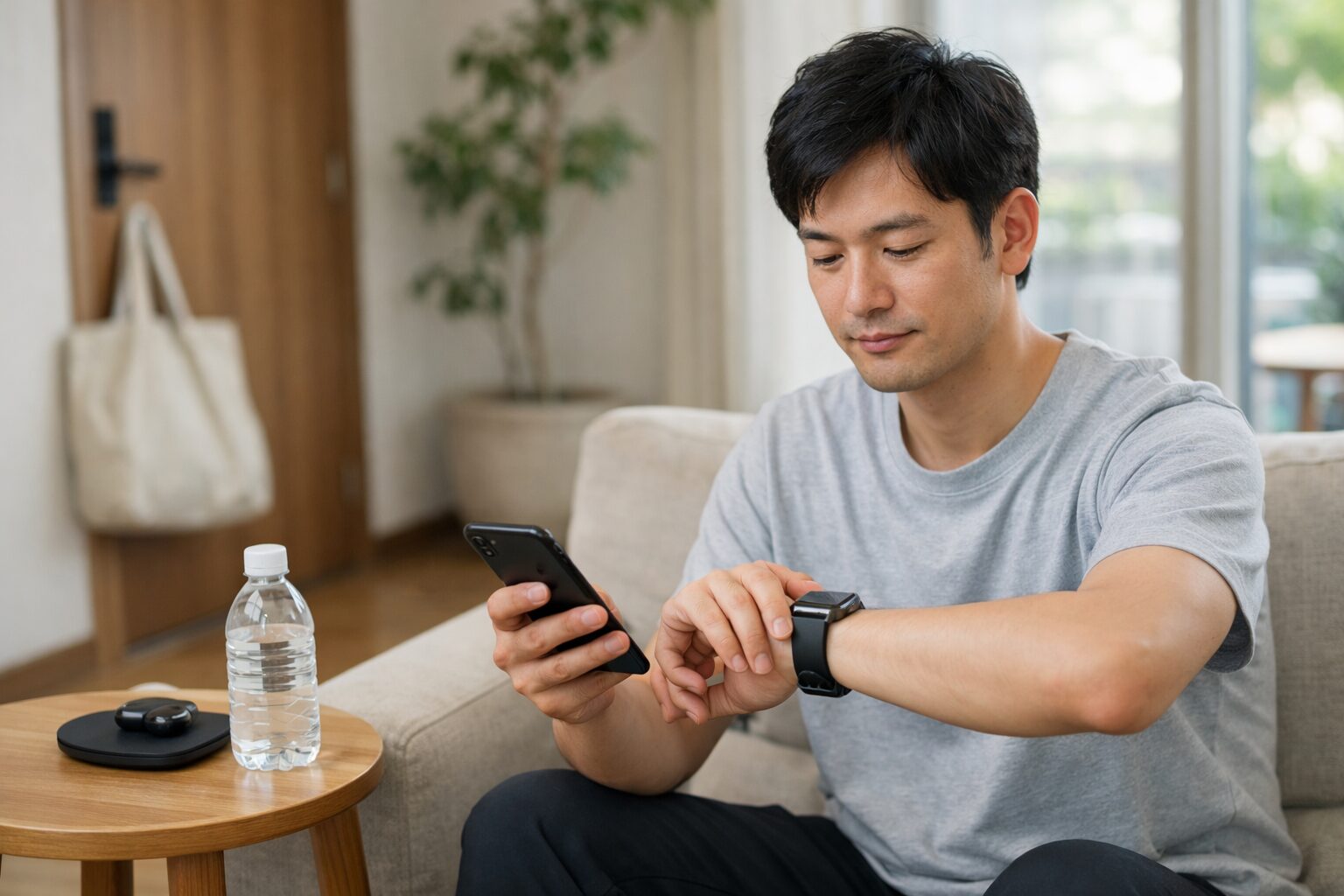 アップルウォッチで通知確認と健康管理を日常に取り入れる日本人の生活シーン
