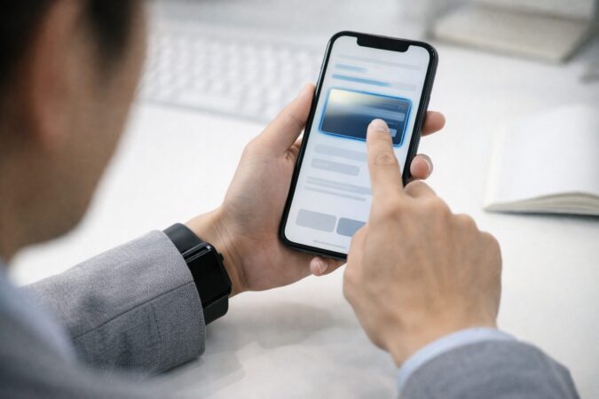 スマホで交通系タッチ決済のエクスプレス設定を確認している手元