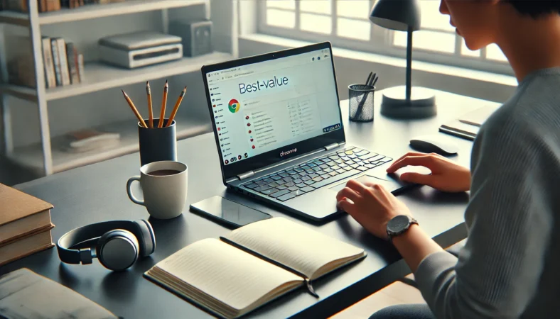 学習や調べ物などブラウザ中心の用途でChromebookがコスパ最強になりやすいイメージの日本人家族のリビング利用シーン