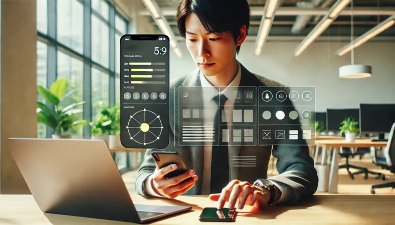 PCとスマホでTeams状態が一致せずズレる端末併用トラブルのイメージ