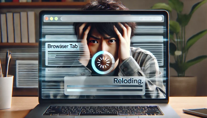 休止タブの再読み込みで困惑する日本人ユーザーのイメージ