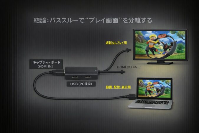 パススルーでの遅延回避画像