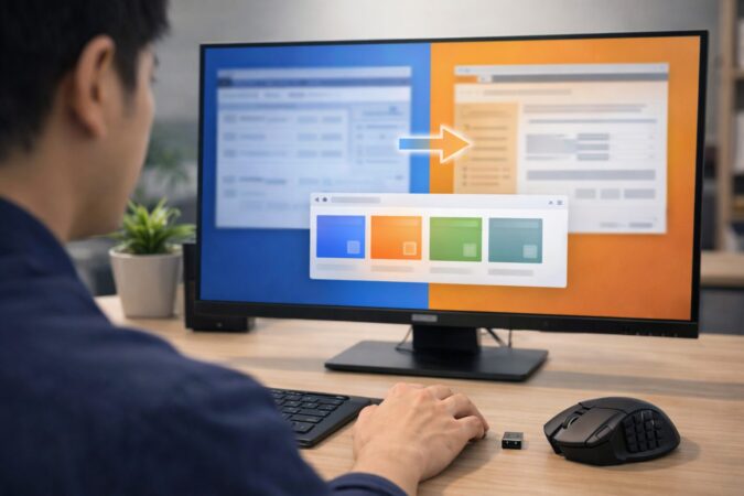 アプリに合わせてマウスの割り当てプロファイルが自動で切り替わる運用イメージ