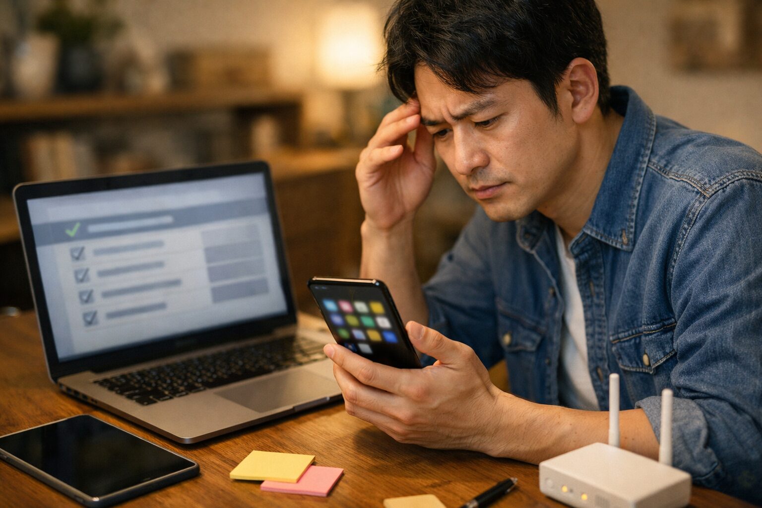 勝手に増えたアプリの原因を切り分けるためにスマホを確認する日本人ユーザーの様子