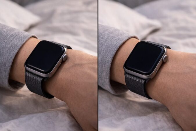 バンドの緩みと密着の違いで振動の感じ方が変わることを示す装着比較イメージ