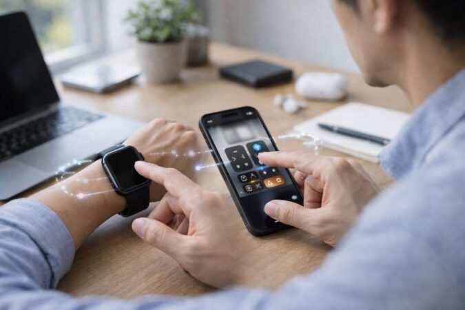 「接続中」のまま固まるときに、アプリ終了や通信の入れ直しで接続を作り直す対処手順のイメージ