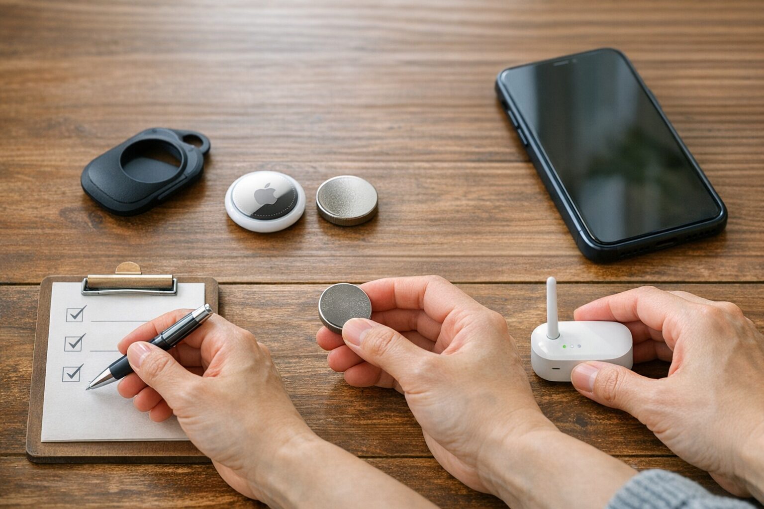 AirTagが更新されないときに電池や設定を低リスク順で確認する手順イメージ