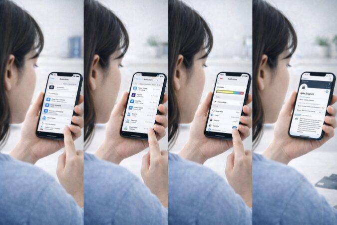 iCloud支払いエラー確認のために正規画面を順番に確認する日本人利用者