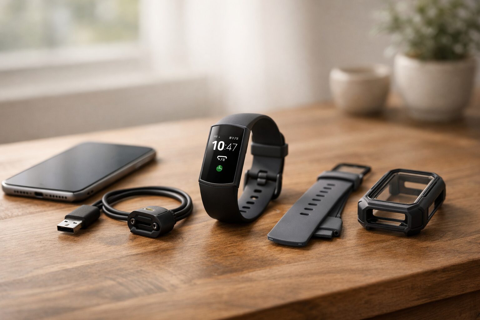 Fitbit Charge 6本体と保護アクセサリーを並べた比較検討イメージ