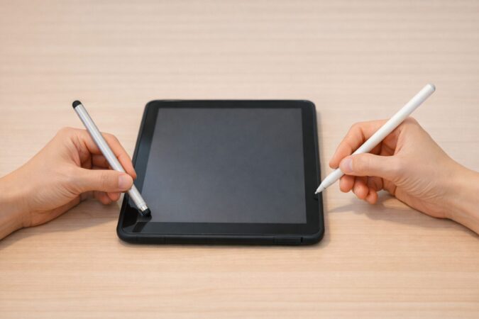 チャレンジタッチNEXTで100均タッチペンはタップ用途なら使える可能性があるが手書きは相性が出ることを示す比較