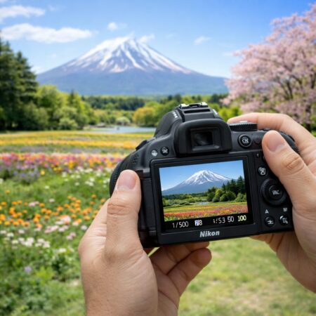 明るい屋外でNikon D5300を使い、十分な解像感を持つ写真が撮れることを表現したカメラ使用イメージ