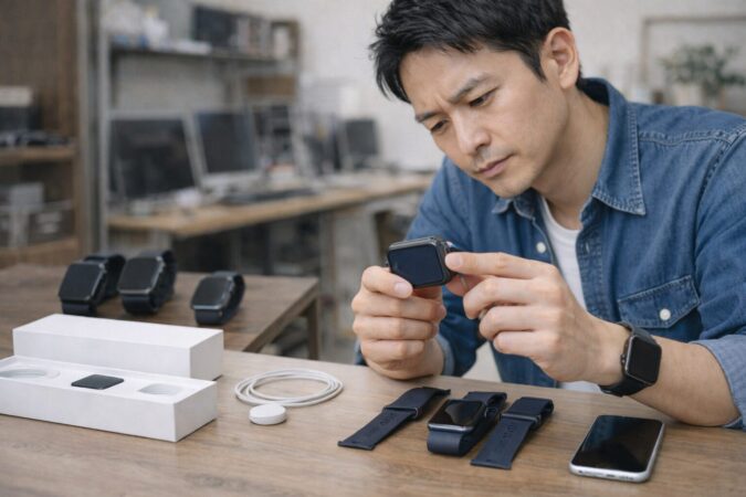 中古Apple Watch選びでSE2以降を基準に考える様子を表したイメージ