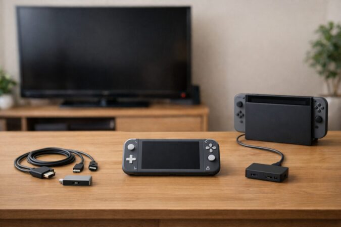 変換ケーブルよりTVモード対応本体を選ぶほうが確実だと分かる机上の比較イメージ