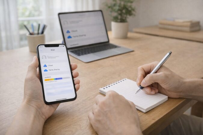 iCloudファミリー共有できない時の対処を進めるイメージ