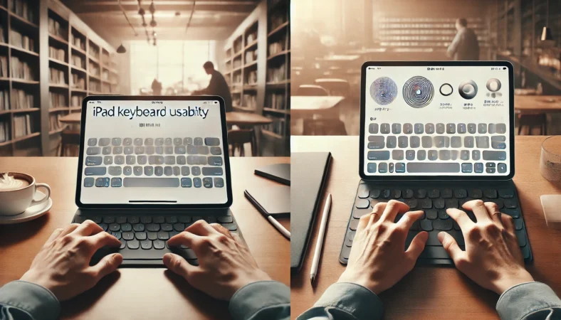 iPadとキーボードケースを接続して設定や使い始めで戸惑う場面を表したイメージ