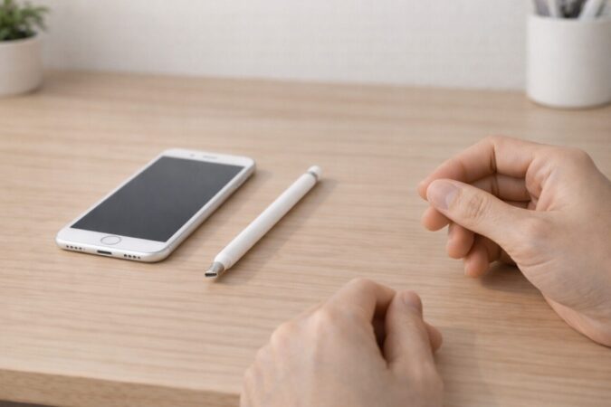 Apple Pencil第1世代をiPhoneで使えるか検討しているイメージ