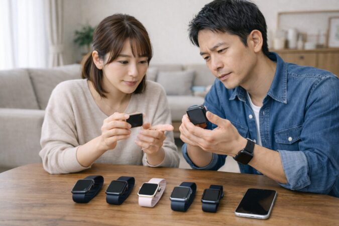 Apple WatchのSE2、SE3、Series 7、Series 9、Series 10を用途別に比較しているイメージ