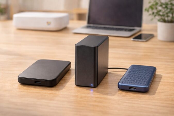 おもいでばこのバックアップ用におすすめのHDDとSSDを比較するイメージ