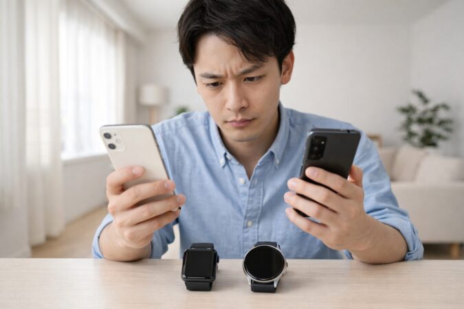 iPhoneとAndroidの違いを意識してスマートウォッチを比較する日本人ユーザー
