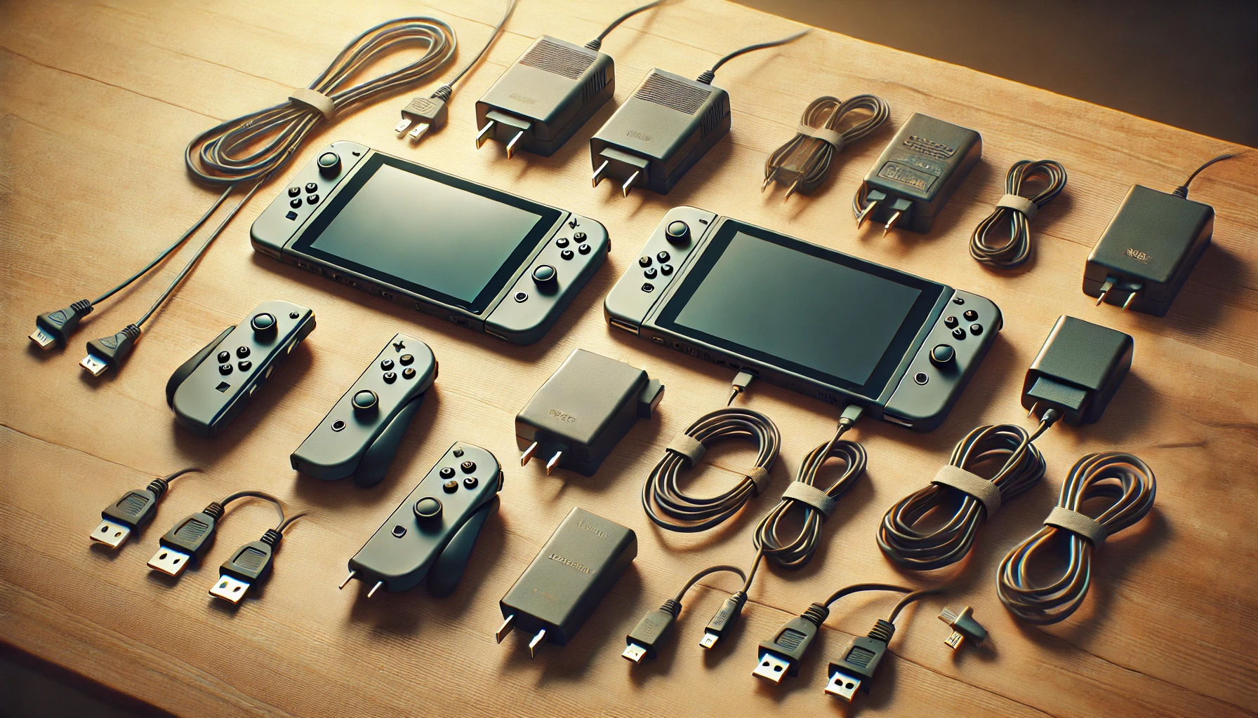 まるごと転送時に旧機種と新機種のゲーム機、それぞれに適切なACアダプターを用意する重要性を示した比較イメージ